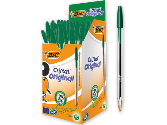 Kuulakärkikynä Bic Cristal vihreä medium arkistokelpoinen  50 kpl/pkt