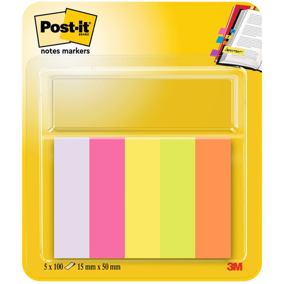 Merkkaaja Post-it neonvärilajitelma 15x50mm