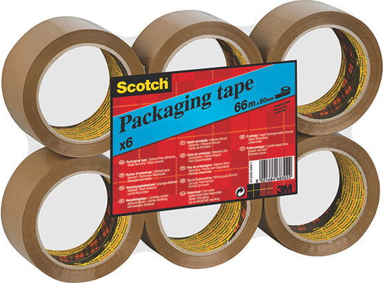 Pakkausteippi Scotch 371 50mmx66m ruskea  6 rll/pkt