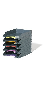 Durable varicolor lomakelaatikko harmaa, 5 laatikkoa
