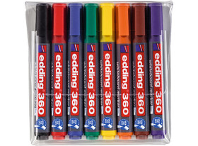 Valkotaulukynä Edding 360 pyöreä 1,5-3 mm värilajitelma 8 väriä