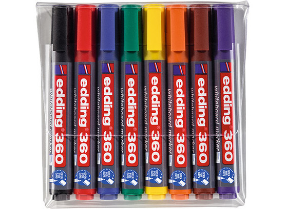 Valkotaulukynä Edding 360 pyöreä 1,5-3 mm värilajitelma 8 väriä