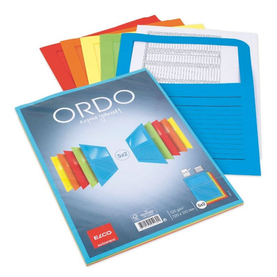 Paperi kansio Elco Ordo Classico 5 värilajitelma 10 kpl/pkt