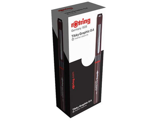 Kuitukärkikynä Rotring Tikky Graphic 0,4 mm musta  12 kpl/pkt