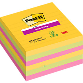 Viestilappu Post-it Super Sticky 101x101mm viivat  6 lehtiötä / pkt