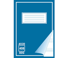 Musiikkivihko 408 A5/20 nuottiviivat + ruudut  20 kpl/pkt