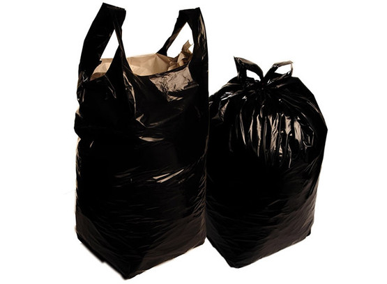 Jätesäkki 150L henkseli musta  10 kpl