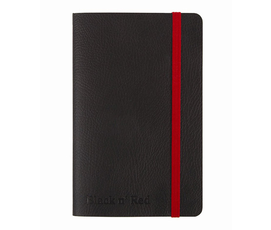 Muistikirja Oxford Black n´Red A6 viivoitettu 144 sivua