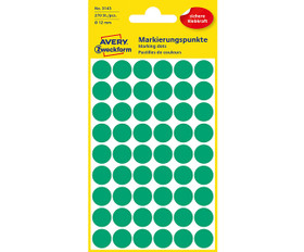 Avery Tarra pyöreä 12mm Vihreä, 270 tarraa