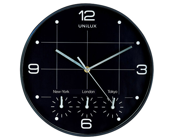 Seinäkello Uniliux On-Time musta 30,5cm