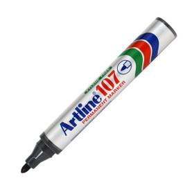 Huopakynä Artline 107 musta 1,5mm pyöreä kärki  12 kpl/pkt