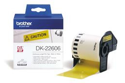 Brother DK-22606 62mm musta/keltainen jatkuva muovitarra 
