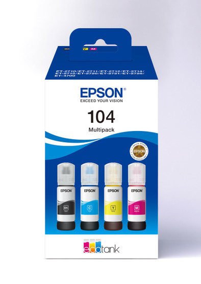 Mustesuihkuväri Epson NO. T104  C13T00P640 multipack