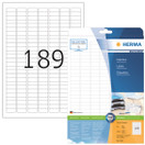 Monikäyttötarra HERMA 4333 tarra 25,4x10mm 189-jakoinen