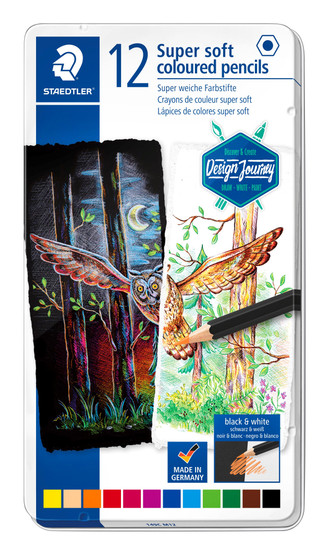Värikynä Staedtler Super Soft  12 väriä metallirasia