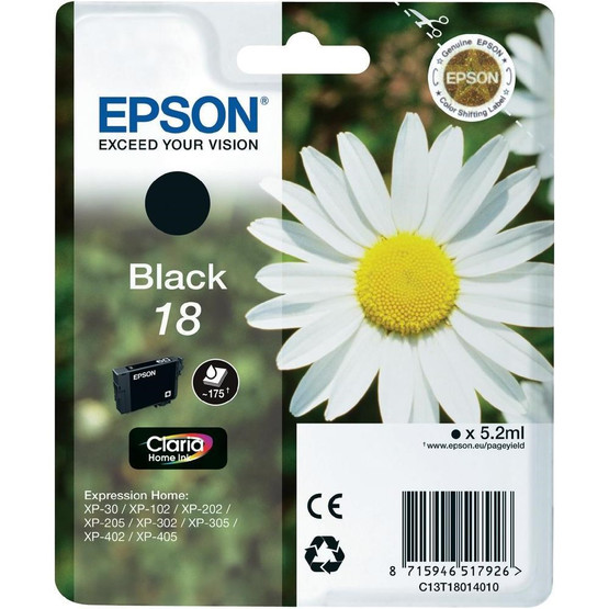 Mustesuihkuväri Epson NO. 18 C13T18014012 musta T1801