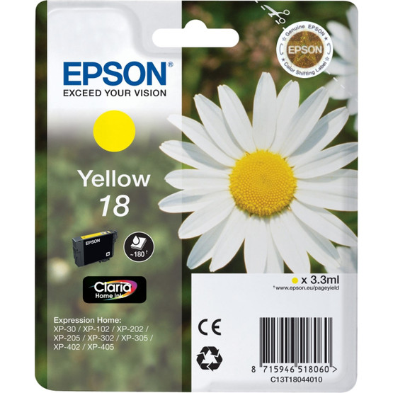 Mustesuihkuväri Epson NO. 18 C13T18044012 yellow T1804