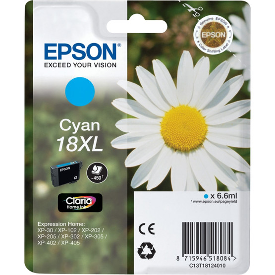 Mustesuihkuväri Epson NO. 18XL  C13T18124012 cyan T1812