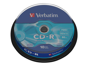 CD-R levy Verbatim 700MB 52x, spindle / 10 kpl