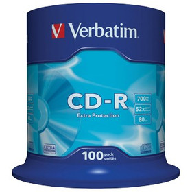 CD-R levy Verbatim  700MB 52x, purkkipakkaus / 100 kpl