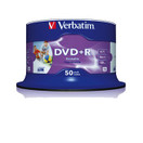 DVD+R levy Verbatim 4,7GB 16x, printable, spindle / 50 kpl