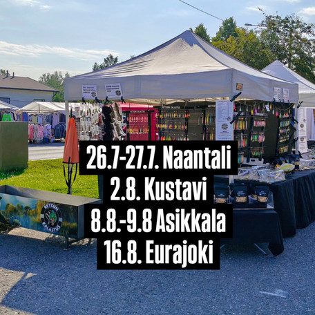 Elokuun markkinakiertueen pitstoppeja