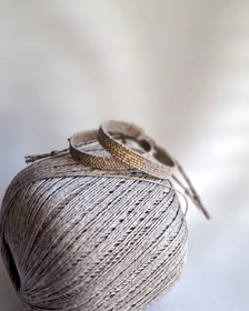 Linen Stories | Harmaa–kulta Shimmer – käsin kudottu pellavarannekoru