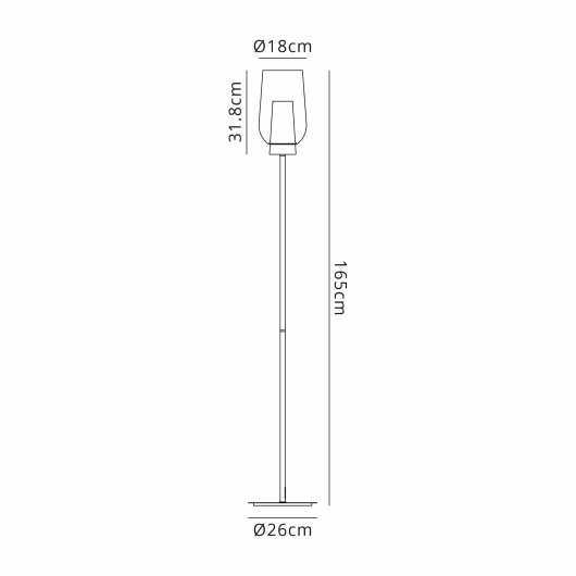 Mantra Nora 8282 - lattiavalaisin, korkeus 165cm
