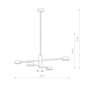Nowodvorski Orbit 7945 - kattovalaisin, korkeus 77,5cm, leveys 84,5cm