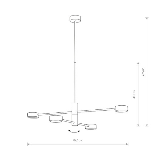 Nowodvorski Orbit 7945 - kattovalaisin, korkeus 77,5cm, leveys 84,5cm