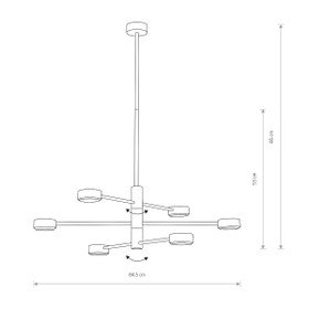 Nowodvorski Orbit 7946 - kattovalaisin, korkeus 85cm, leveys 84,5cm