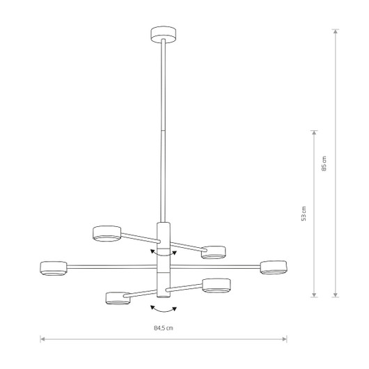 Nowodvorski Orbit 7946 - kattovalaisin, korkeus 85cm, leveys 84,5cm