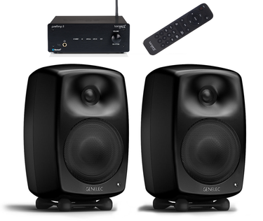 Genelec G Two musta kaiutinpari + Tangent PreAmp II etuvahvistin