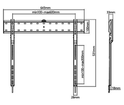 NorStone Slimled 4080 TV-seinäteline
