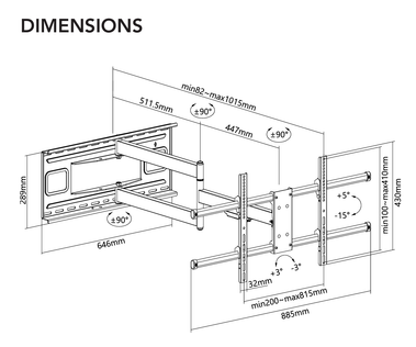 NorStone Full Motion Extra TV-seinäteline