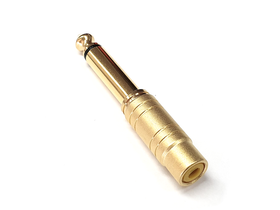 Adapteri RCA naaras -> 6,3mm uros (monoplugi) kullattu