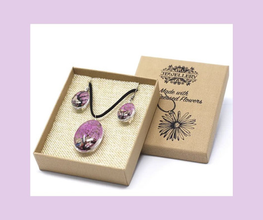 Elämänpuu - korusetti prässätyistä kukista