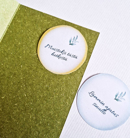 Luonnon muistikirjasta – käsinmaalatut kortit, lehtiaihe 1 (2kpl)