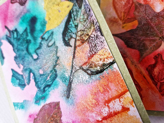 Luonnon muistikirjasta – käsinmaalatut kortit, lehtiaihe 1 (2kpl)