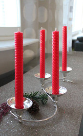 Mehiläisvahakynttilä Onnenpuna (2 kpl)