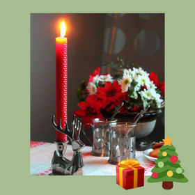 Mehiläisvahakynttilä Onnenpuna (2 kpl)