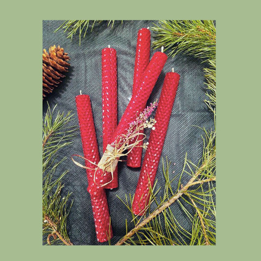 Mehiläisvahakynttilä Puolukka(2 kpl)