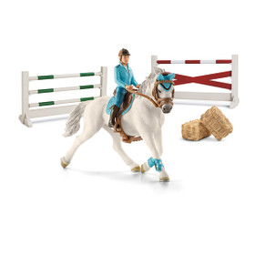 Schleich 42190 Ratsastaja Siiri, Sissi hevonen ja esteet setti 