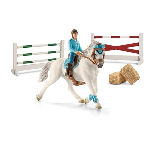 Schleich 42190 Ratsastaja Siiri, Sissi hevonen ja esteet setti 