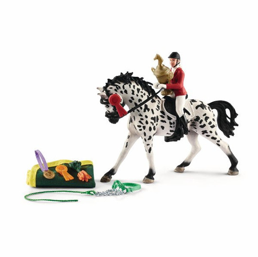 Schleich 41434 Knabstrup hevonen Nikita ja ratsastaja Elina