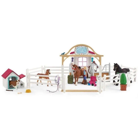 Schleich 72148 matka paddockiin. Auto ja traileri, hevosaitaus, koira