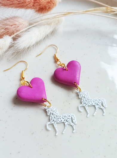 Sydämelliset yksisarviset- korvakorut