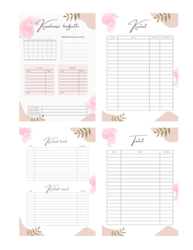 Budjetoinnin lisäsivut, kuukausi budjetti. Koko a5.