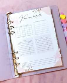 Budjetoinnin lisäsivut, kuukausi budjetti. Koko a5.