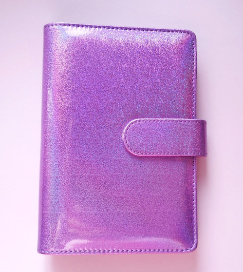 Budjettikansio a6 kokoinen, Liila glitter